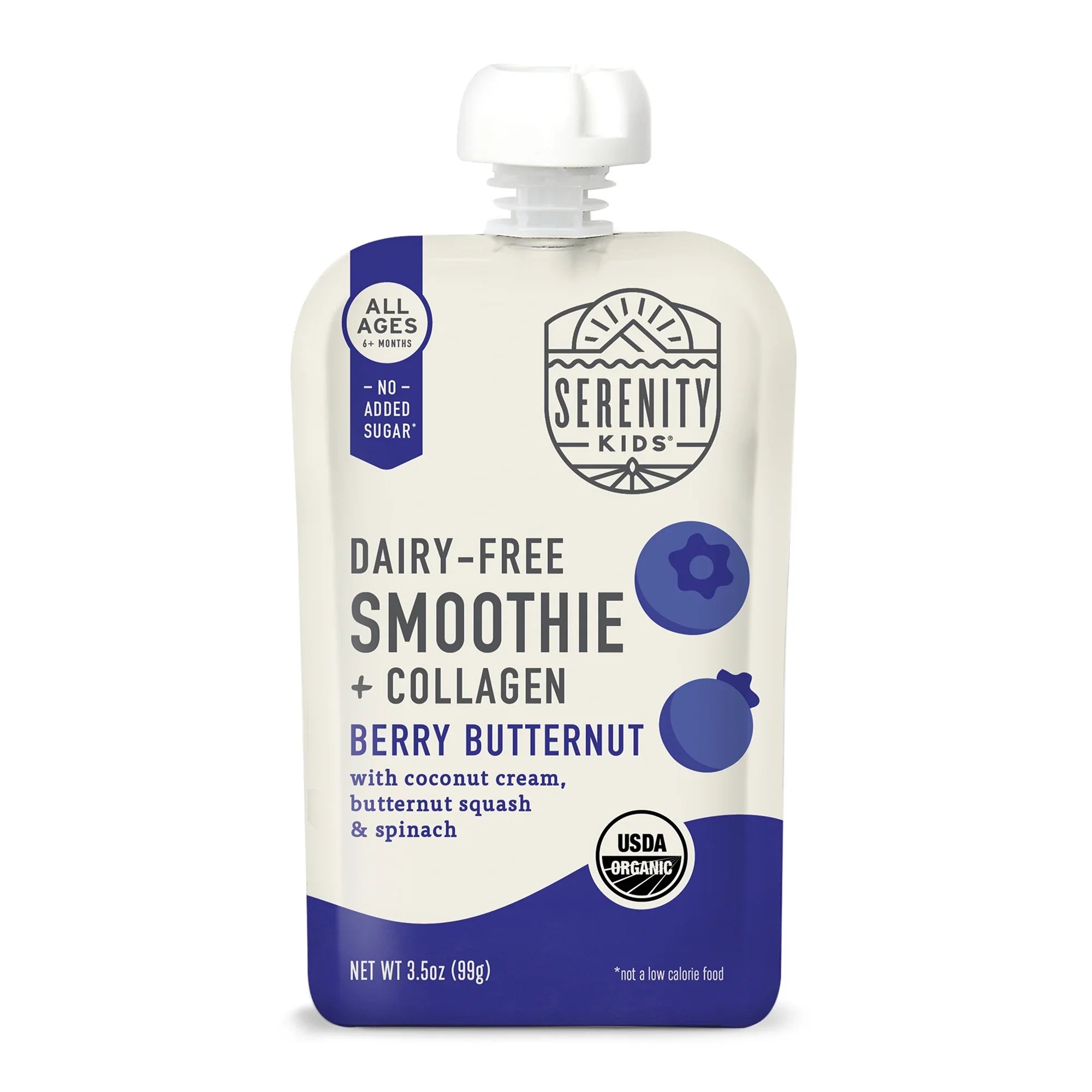Serenity Kids Smoothie, Organic Berry Butternut Squash, 6-Pack of 3.5 Oz Pouches