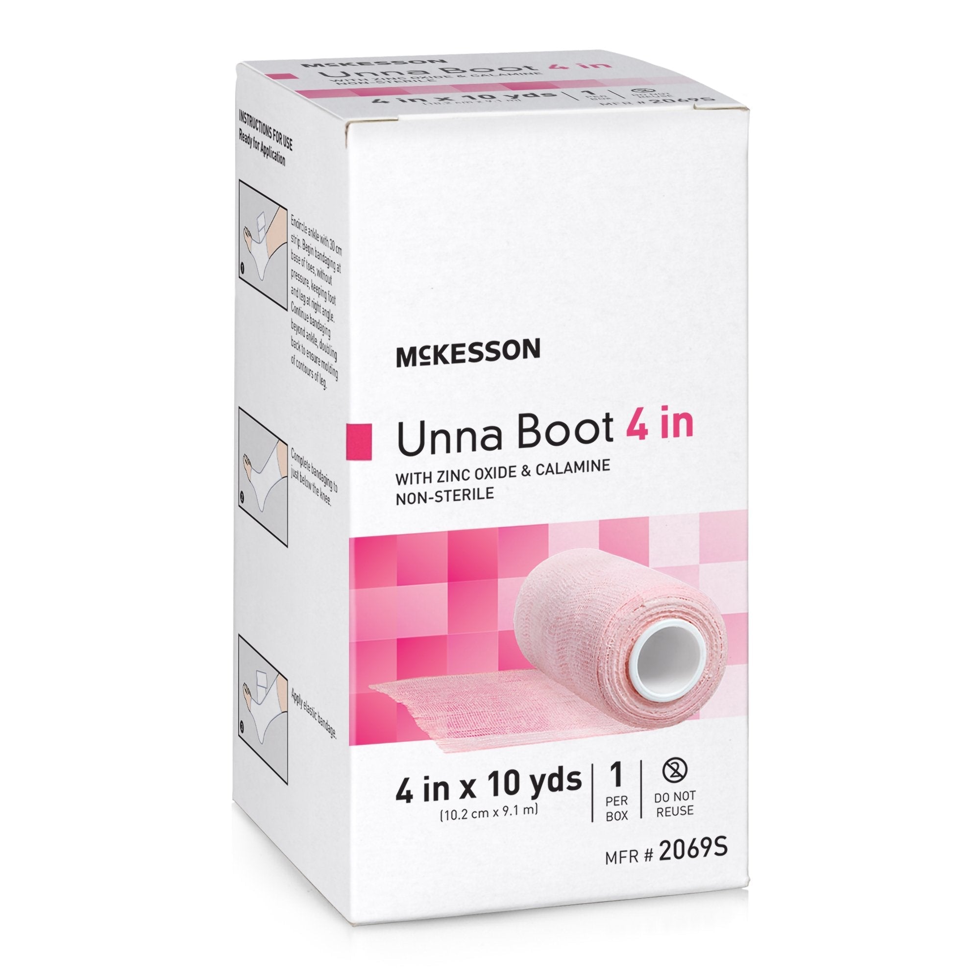 McKesson Zinc Oxide / Calamine Unna Boot, 4 Inch x 10 Yard 2069S