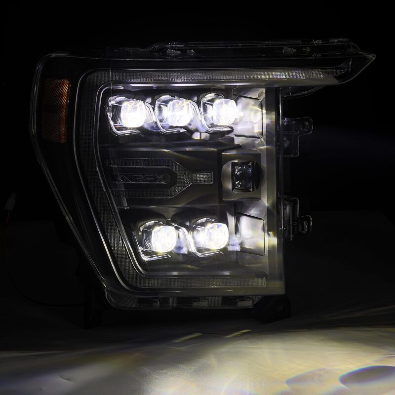AlphaRex 21-22 Ford F-150 NOVA LED Proj Headlights Plank Style Blk w/Activ Light/Seq Signal 880137 *Discontinued