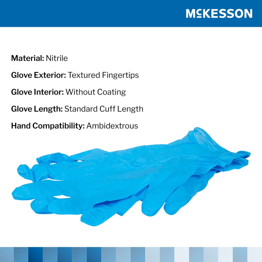 McKesson Confiderm® 3.8 Nitrile Exam Glove, Extra Large, Blue 14-690