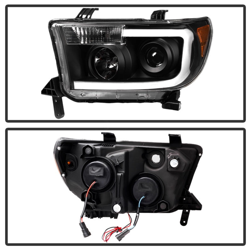 SPYDER Xtune Toyota Tundra 07-13 LED Light Bar Projector Headlights Black PRO-JH-TTU07-LED-BK 9027888