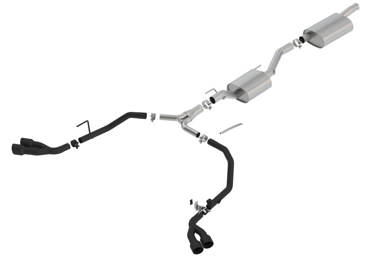 Borla 2020 Jeep Gladiator JT 3.6L V6 AT/MT AWD 2.75-2in Touring Catback Ceramic Blk Tailpipe & Tips 140814CB