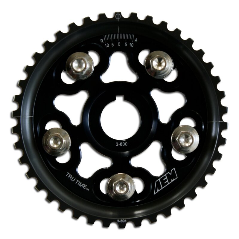 AEM Electronics Tru-Time Cam Gear Black 5-Bolt Honda H22A1 & H22A4