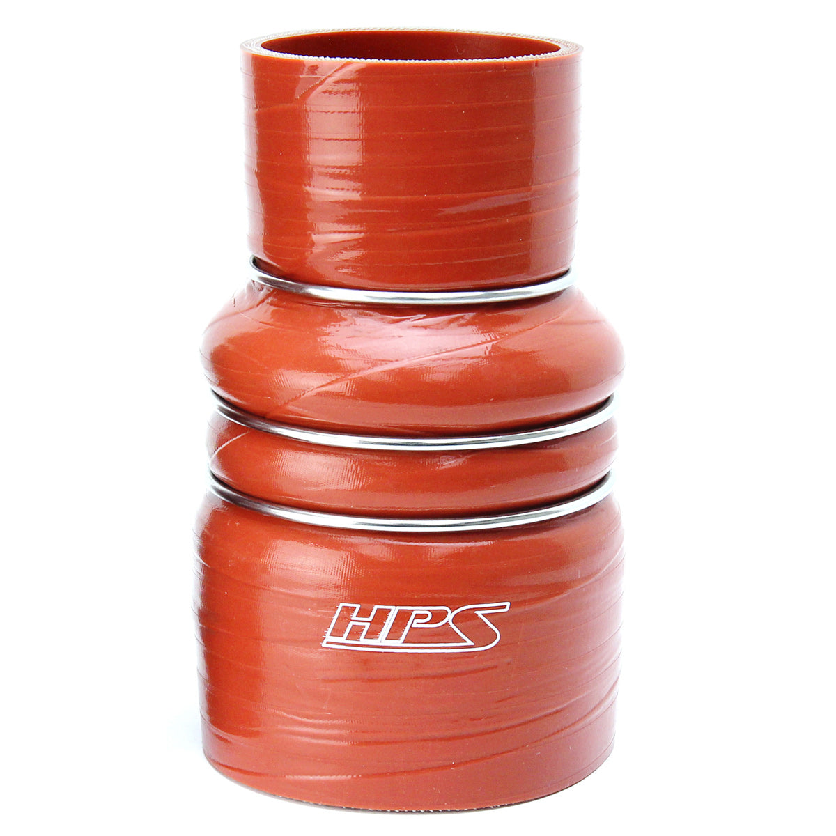 HPS Performance Products HPS 2-1/2" - 3" ID, 6" Length, Silicone Charge Air Cooler CAC Hose Double Hump Reducer Coupler Bellow Hot Side, Ultra High Temp 4-ply Aramid Reinforced, 63mm - 76mm ID