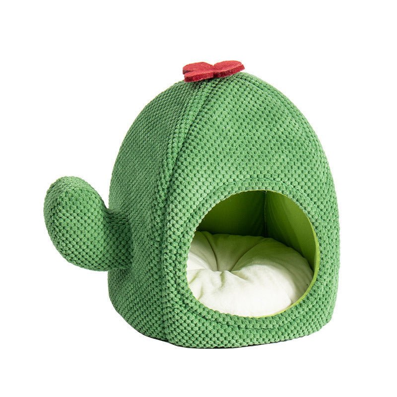 Cactus Cat Bed Warm Enclosed Kitten And Dog Nest Deep Sleep Comfort Mat Pets Tent Cozy Cave Indoor Pet Supplie - PhishStones Products