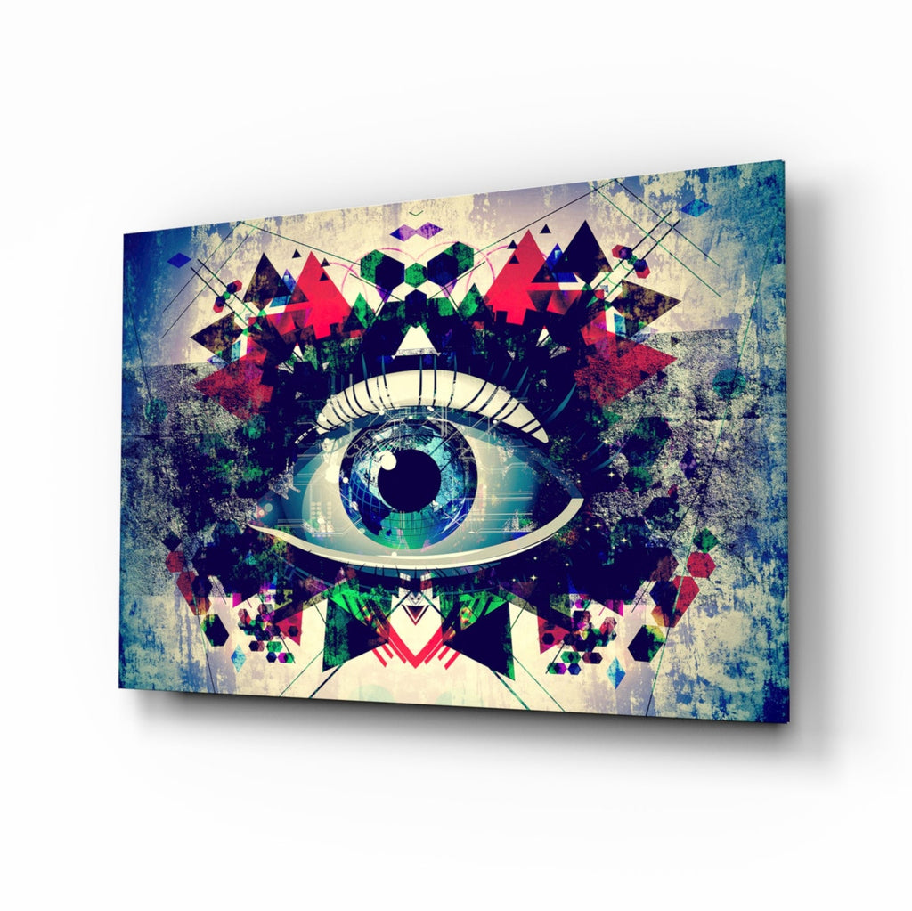 Kaleidoscope Triangle Cosmic Eye Glass Wall Art