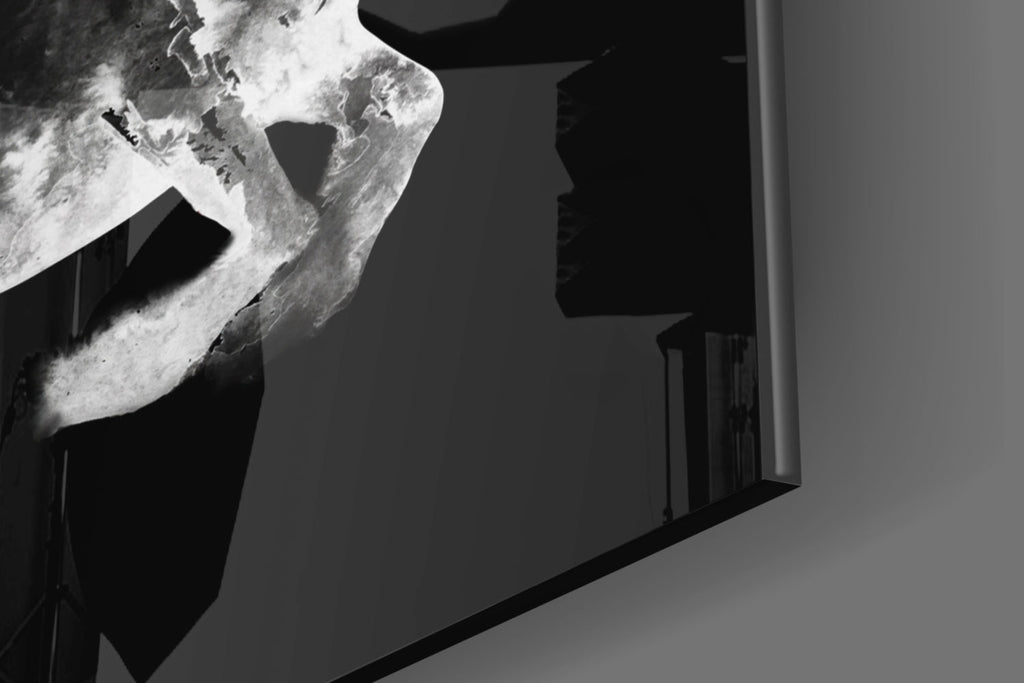 Rearing Smoke Horse Glass Wall Art