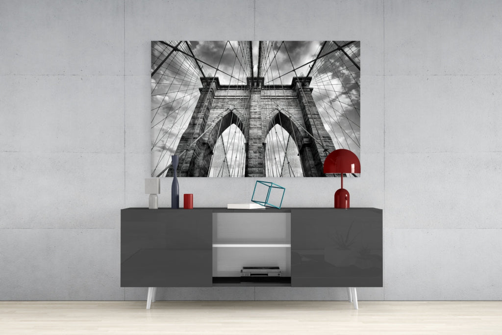 Bridge Arches Upward View Glass Wall Art