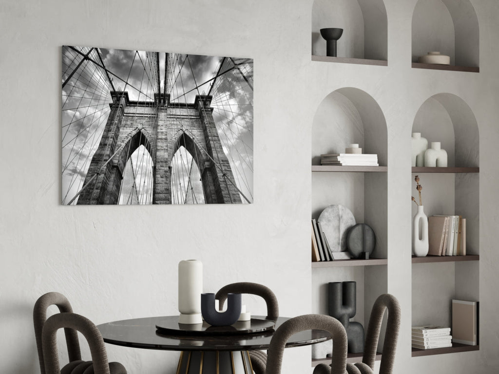 Bridge Arches Upward View Glass Wall Art