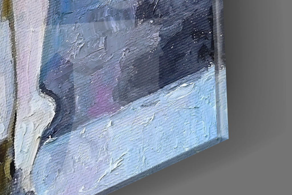 Palette Knife White Tutu Ballerina Glass Wall Art