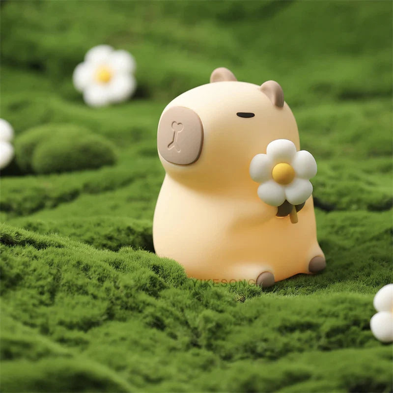 Capybara & Mango LED Night Light for Kids — Touch Sensor Rechargeable USB Dimmable RGB Lamp with Timer - PhishStones Products