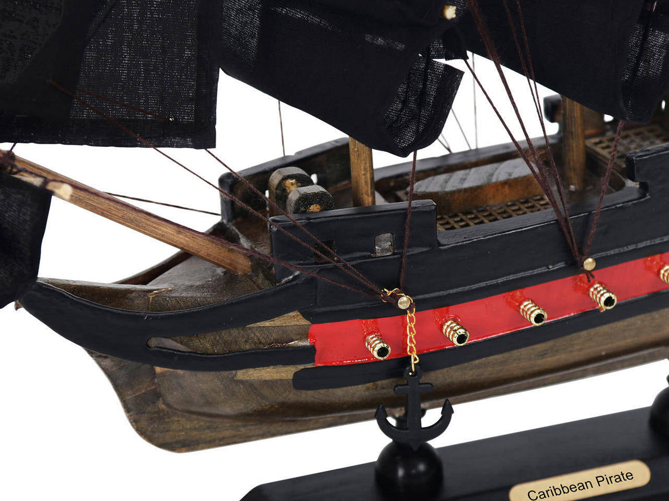 Wooden Caribbean Pirate Black Sails Limited Model Pirate Ship 12""