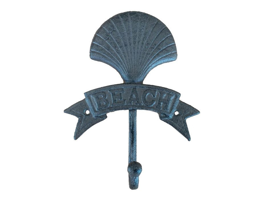 Cast Iron Seashell Beach Hook 8""