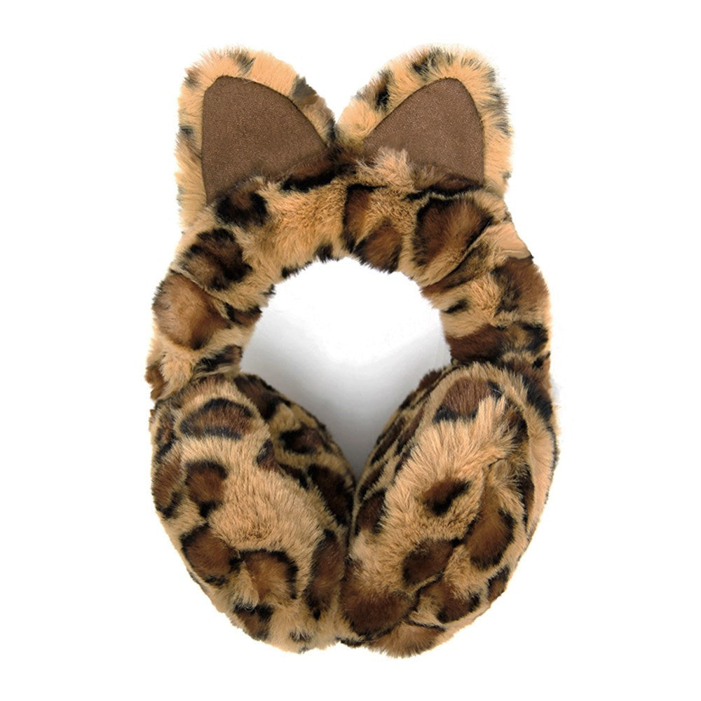 Cat Ear Leopard Faux Fur Earmuff Ear Warmer