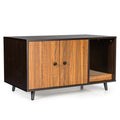 Cat Litter Box Enclosure with Divider and Double Doors