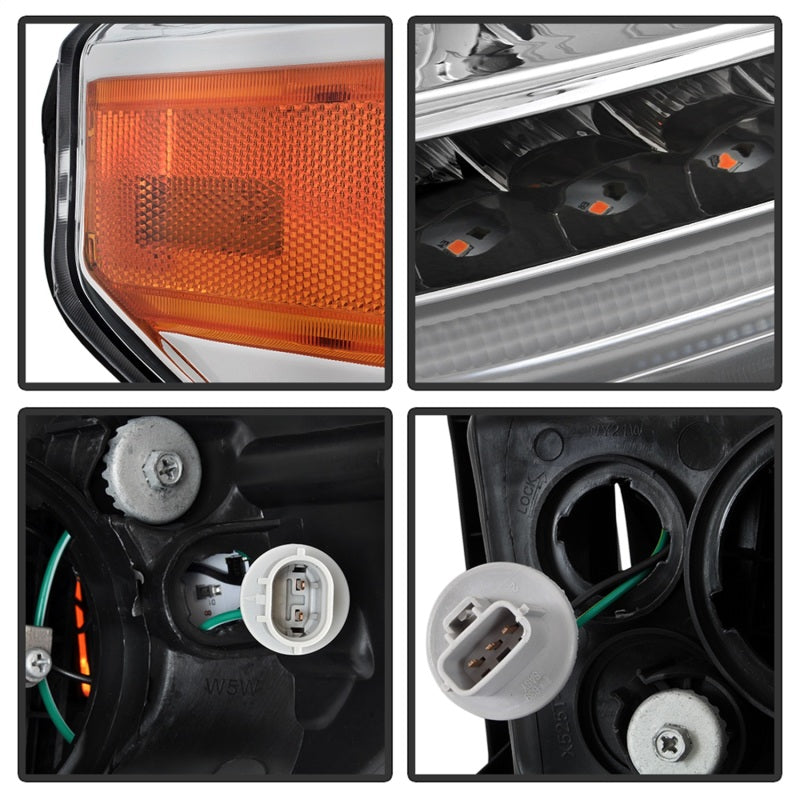 SPYDER xTune 14-17 Toyota Tundra DRL LED Light Bar Projector Headlights - Chrome (PRO-JH-TTU14-LB-C) 9043048