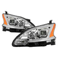 SPYDER xTune 13-15 Nissan Sentra DRL LED Light Bar Halogen Projector Headlights - Chrm (PRO-JH-NS13-LB-C) 9042980