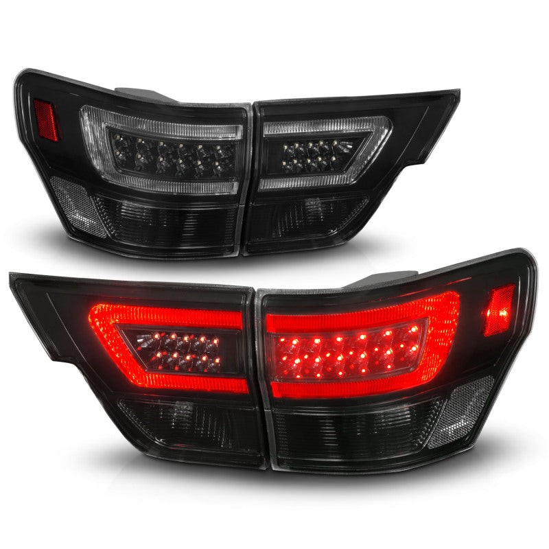 ANZO 11-13 Jeep Grand Cherokee LED Taillights w/ Lightbar Black Housing/Smoke Lens 4pcs 311440