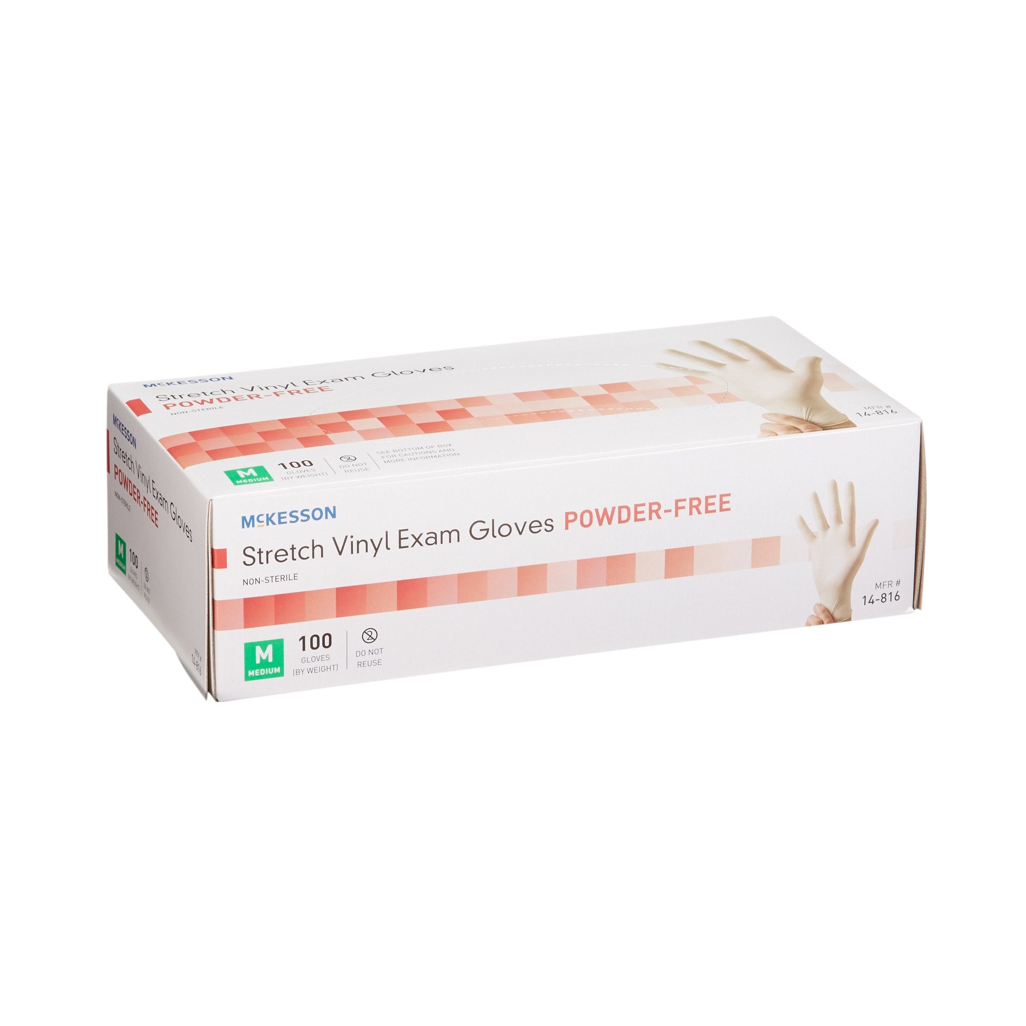 McKesson Stretch Vinyl Exam Glove, Medium, Ivory 14-816