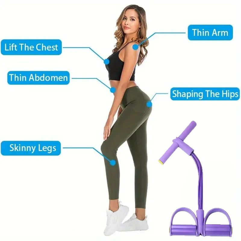 Upgraded Pedal Resistance Band - Fitness Ankle Puller Stretchingband,Multi-Functional Tension Rope for Men & Women(Onlyresistance Band,No Yoga Mat)