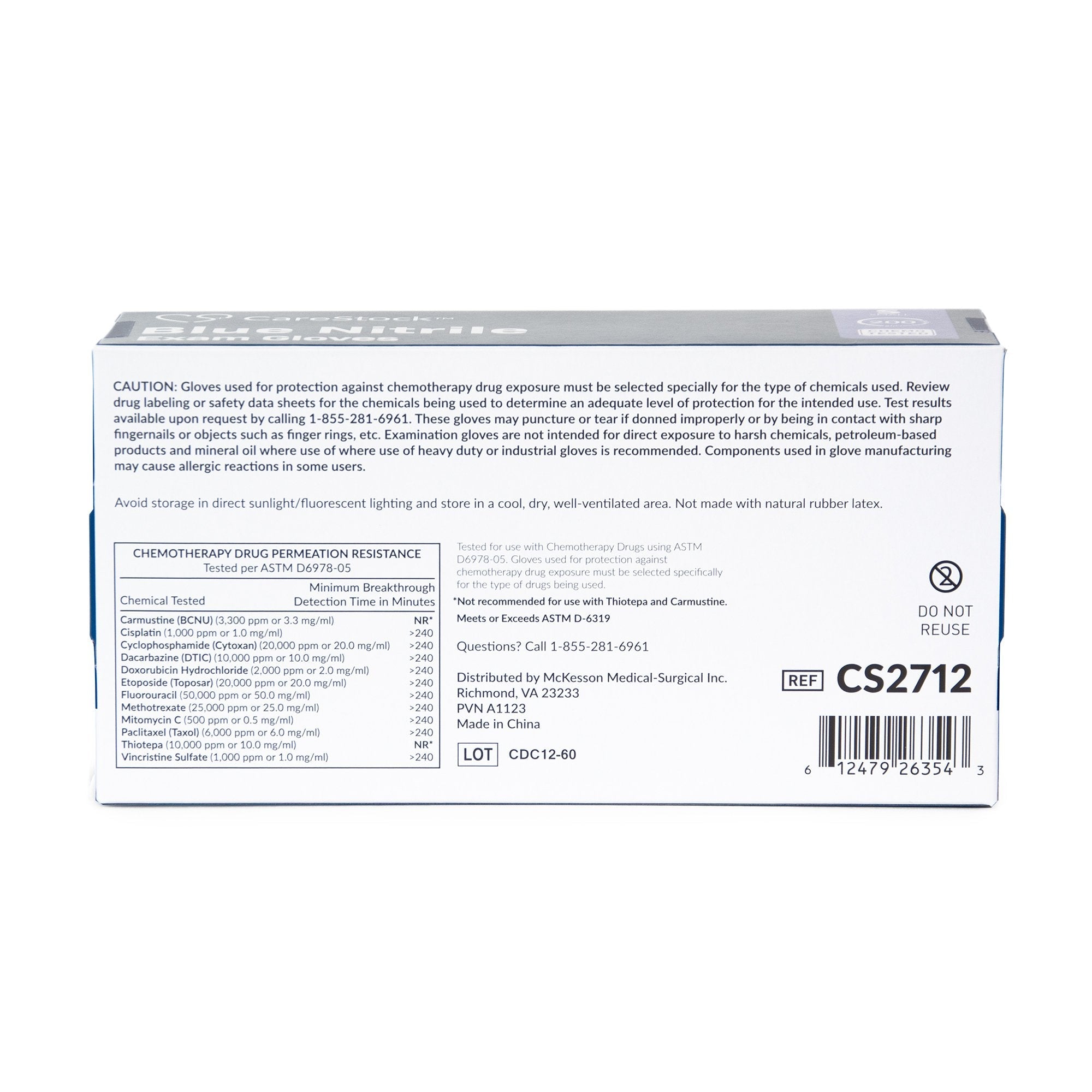 CareStock™ Nitrile Exam Glove, Small, Blue CS2712