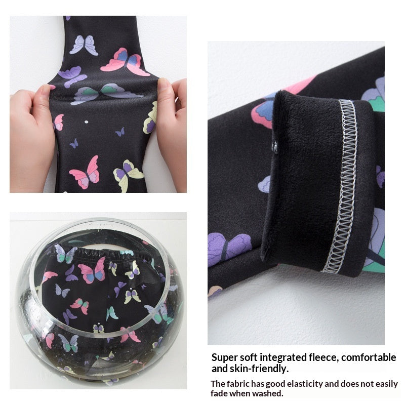 Basic Fleece-lined Extra-thick Childrens Leggings