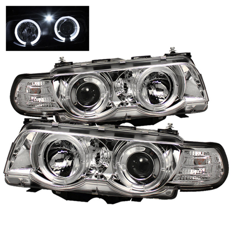 SPYDER BMW E38 7-Series 99-01 Projector Headlights 1PC Xenon LED Halo Chrm PRO-YD-BMWE3899-HID-HL-C 5008879