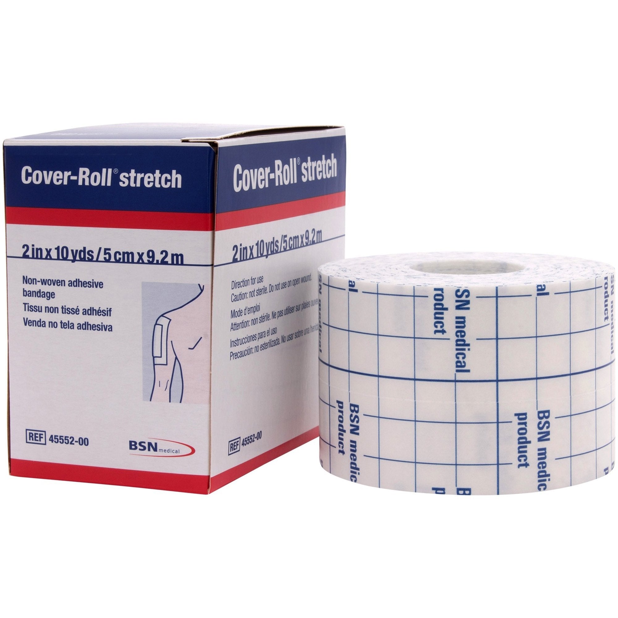 Cover-Roll® Stretch Nonwoven Polyester Dressing Retention Tape, 2 Inch x 10 Yard 45552