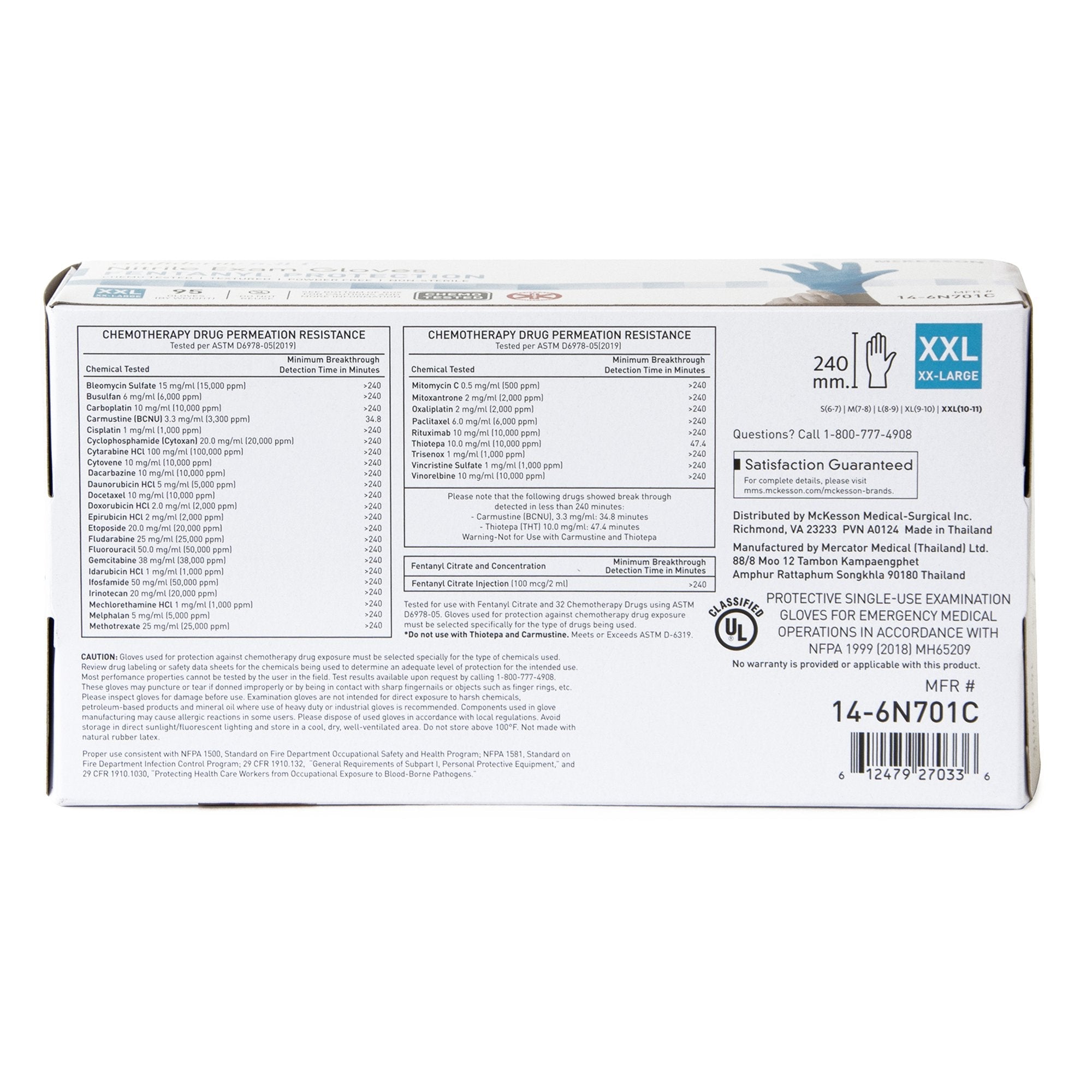 McKesson Confiderm® 6.8C Nitrile Exam Glove, 2X-Large, Blue 14-6N701C