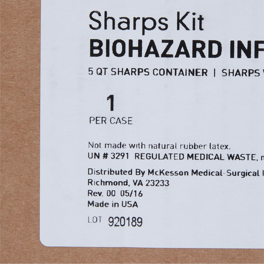 McKesson Prevent® Sharps Wall Cabinet with Glove Box, 12¼ x 4¾ x 15 Inch 2265