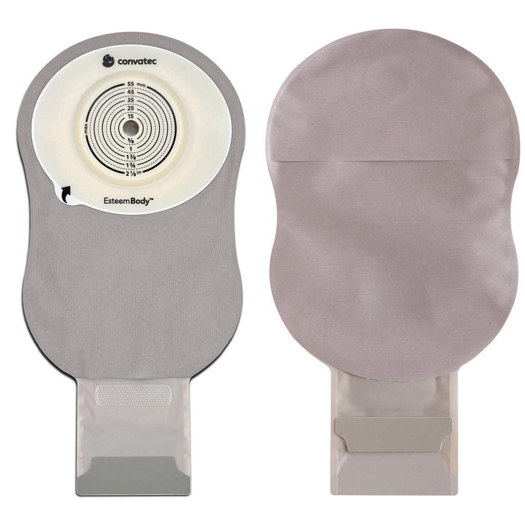 Ostomy Pouch Esteem Body™ One-Piece System 11 Inch Length Convex, Trim To Fit 10 to 35 mm Stoma Drainable 423653