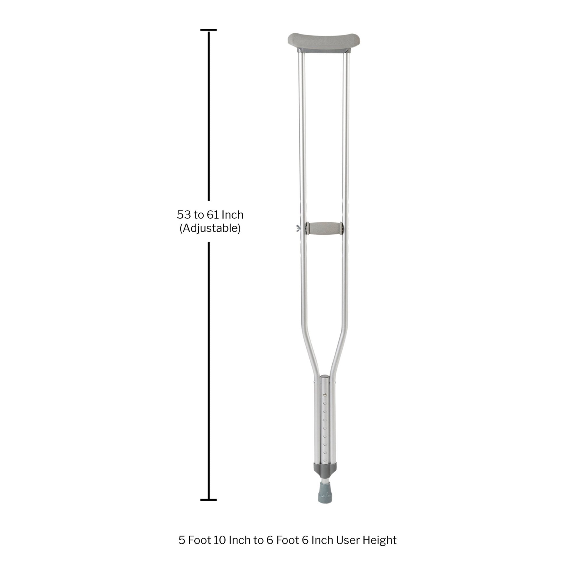 McKesson Underarm Crutches for Adults 5'10" – 6'6" 146-10402-8