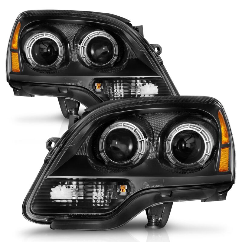 ANZO 2007-2012 GMC Acadia Projector Headlights Balck Housing 111530