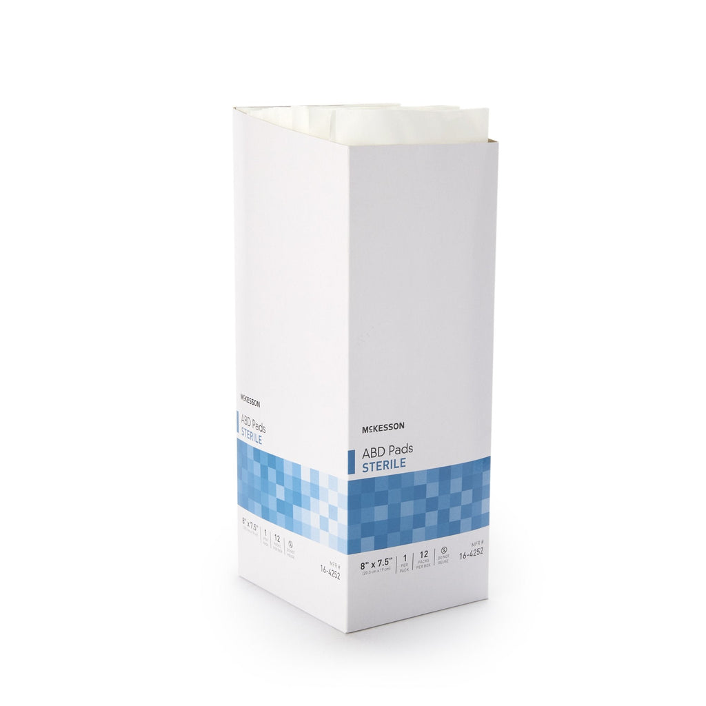 McKesson Sterile Abdominal Pad, 7-1/2 x 8 Inch 16-4252