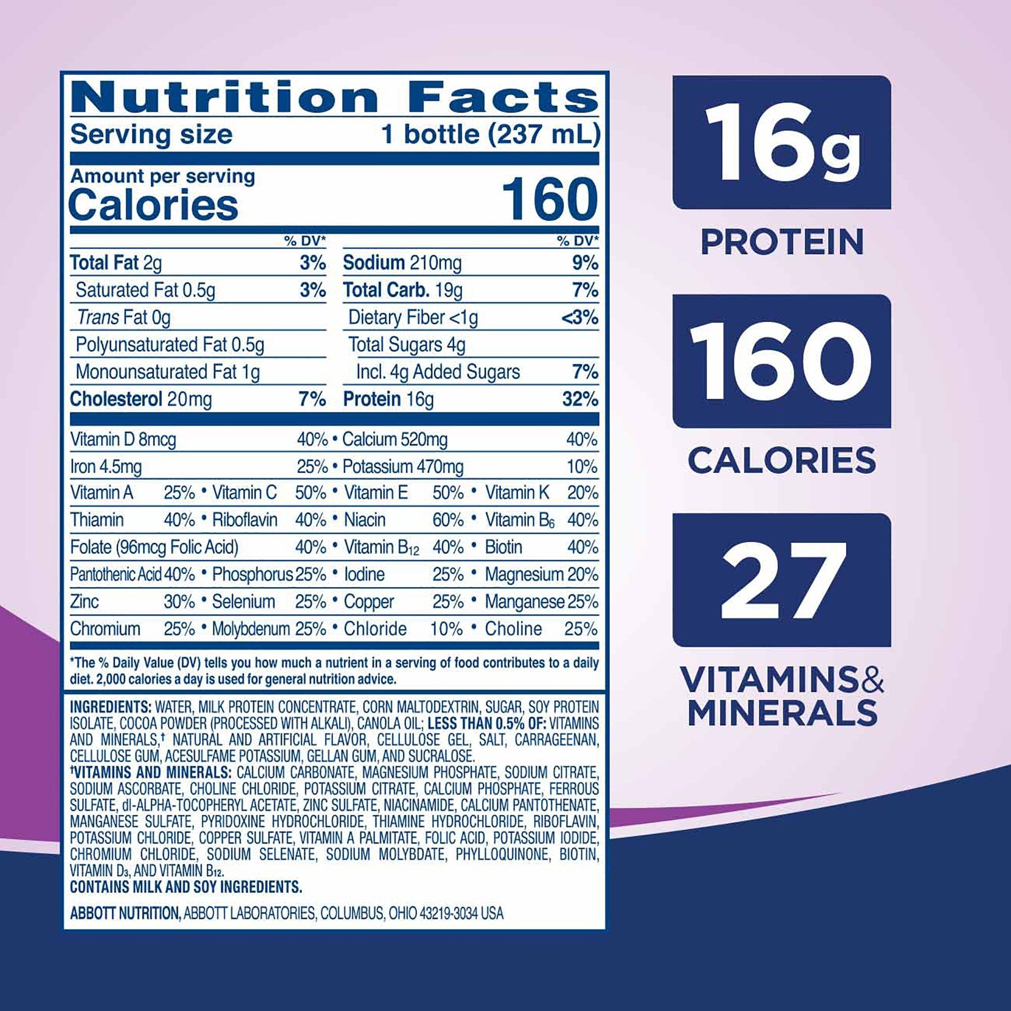 Ensure® High Protein Therapeutic Nutrition, Vanilla, 8-ounce bottle 64136