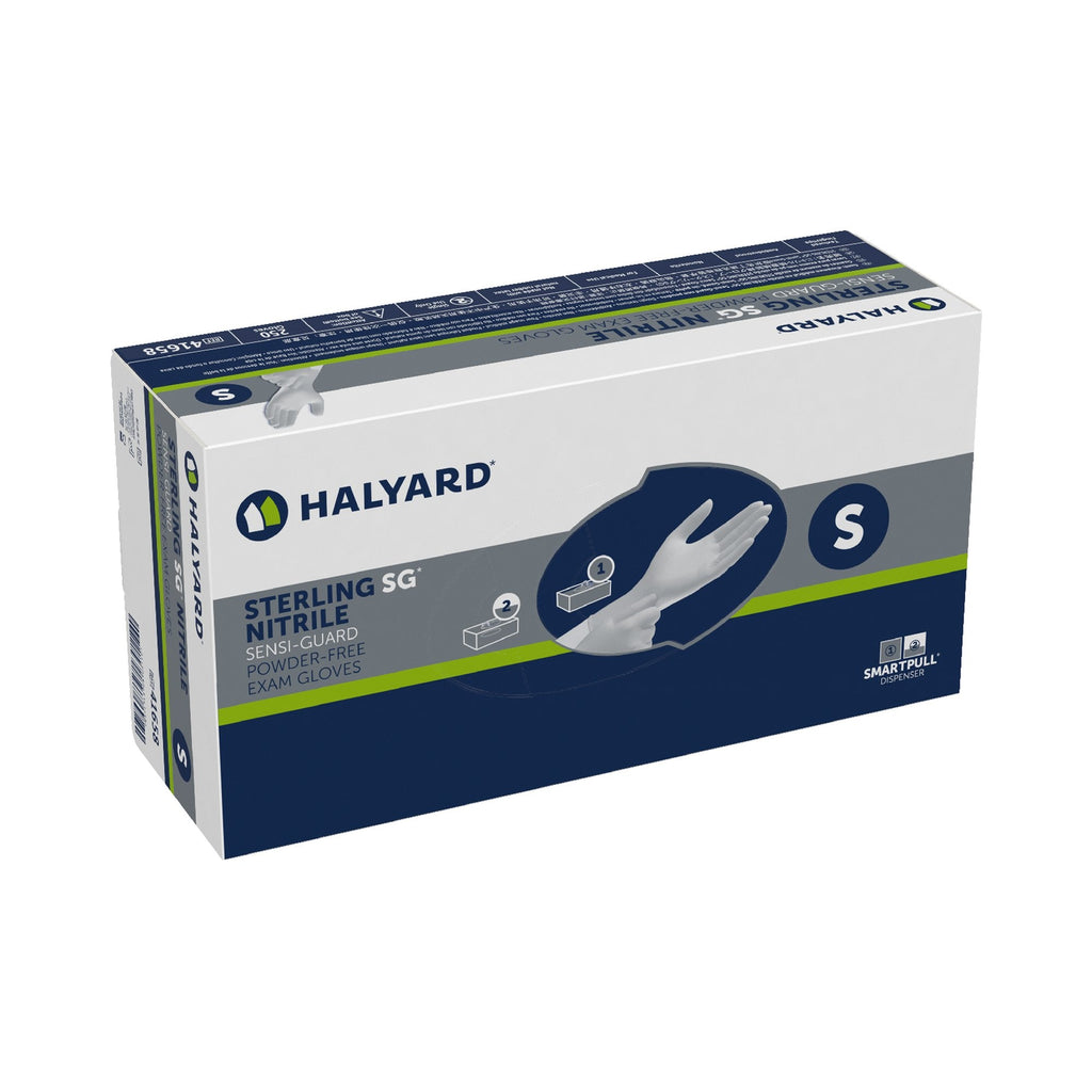 Sterling SG® Nitrile Exam Glove, Small, Silver 41658