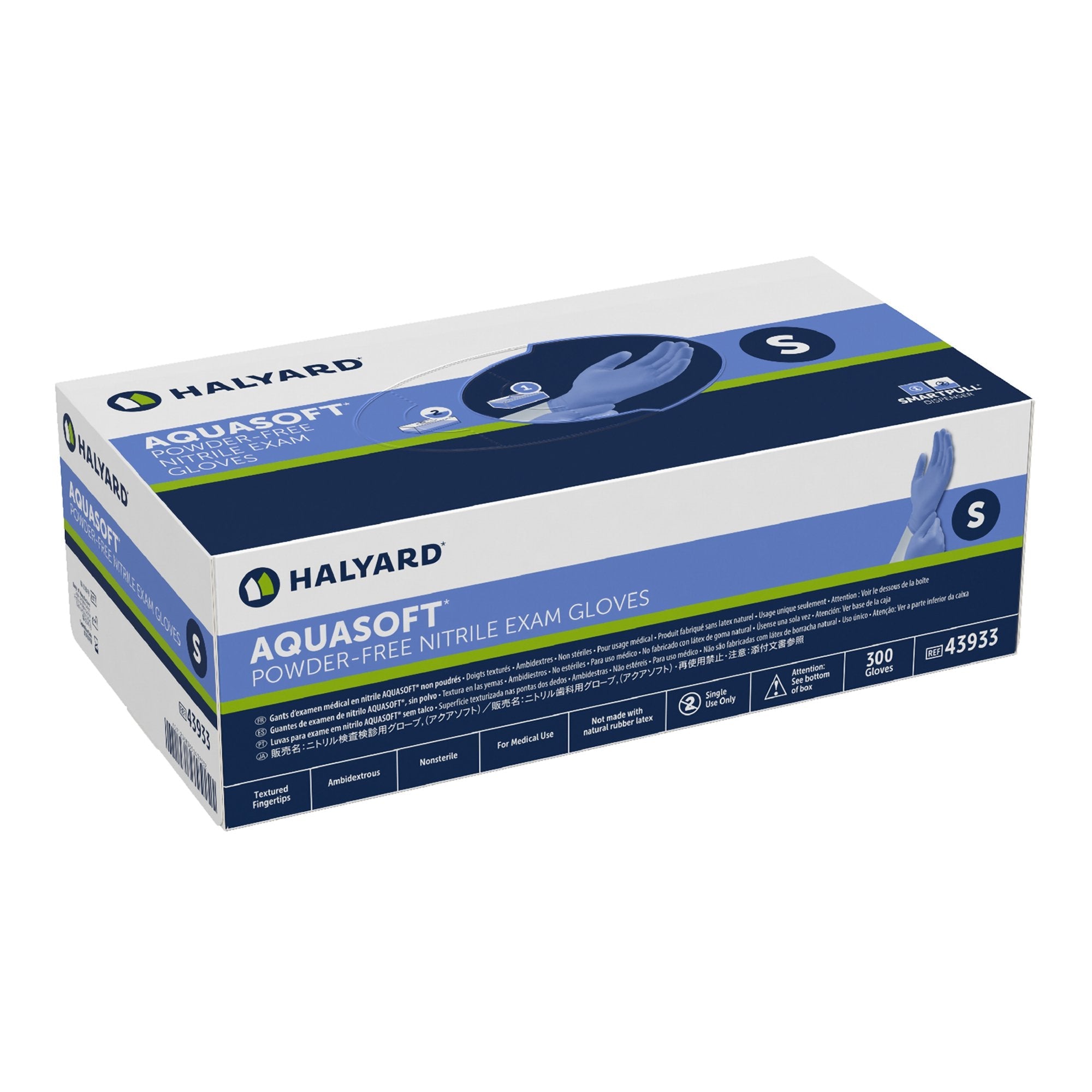 Aquasoft® Nitrile Exam Glove, Small, Blue 43933
