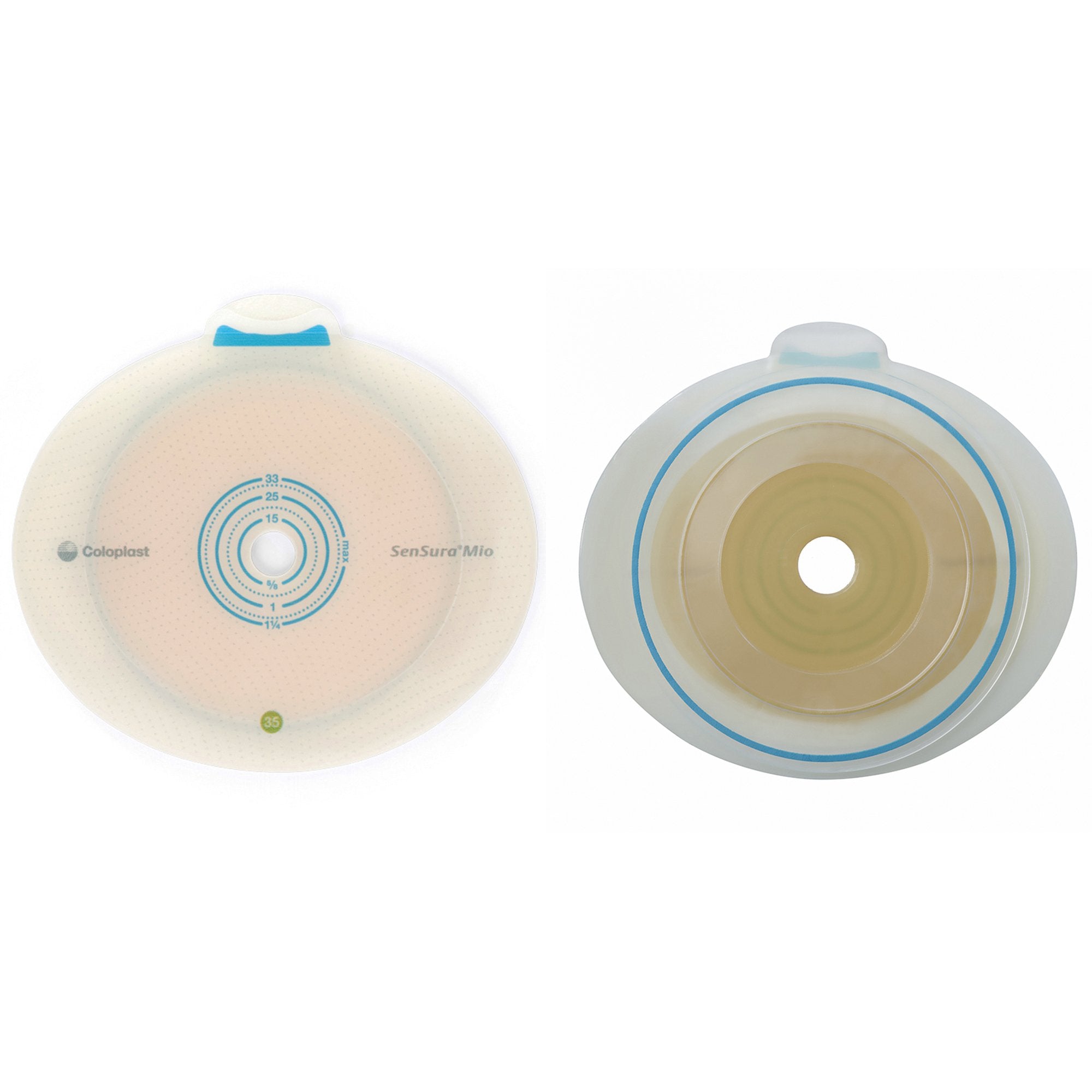 SenSura® Mio Flex Flat Ostomy Barrier, Trim to Fit 10 – 33 mm, Green Match 10551