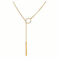 Chic Ethnic-Inspired Alloy Circle & Rod Pendant Necklace