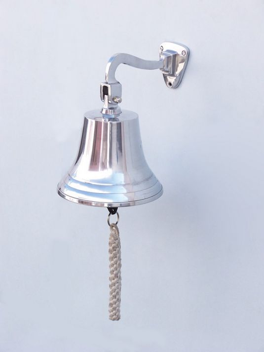 Chrome Hanging Ship's Bell 9""