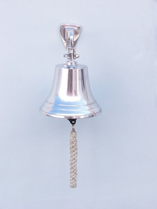Chrome Hanging Ship's Bell 9""