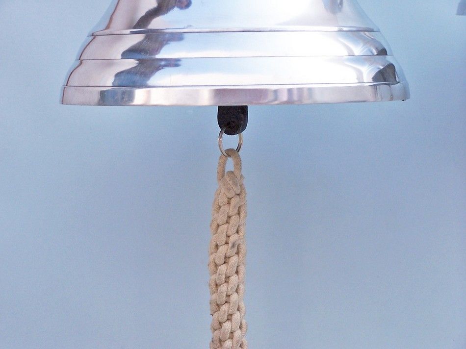 Chrome Hanging Ship's Bell 18""