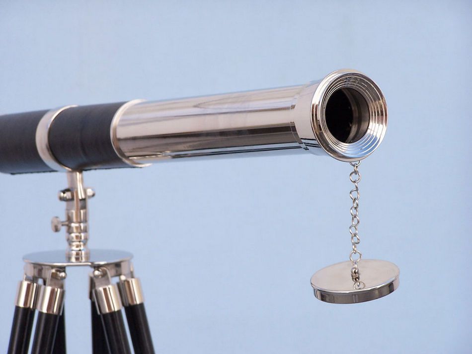 Admirals Floor Standing Chrome with Leather Telescope 60""