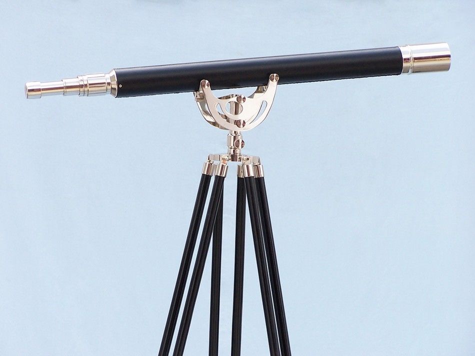 Floor Standing Chrome/Leather Anchormaster Telescope 65""