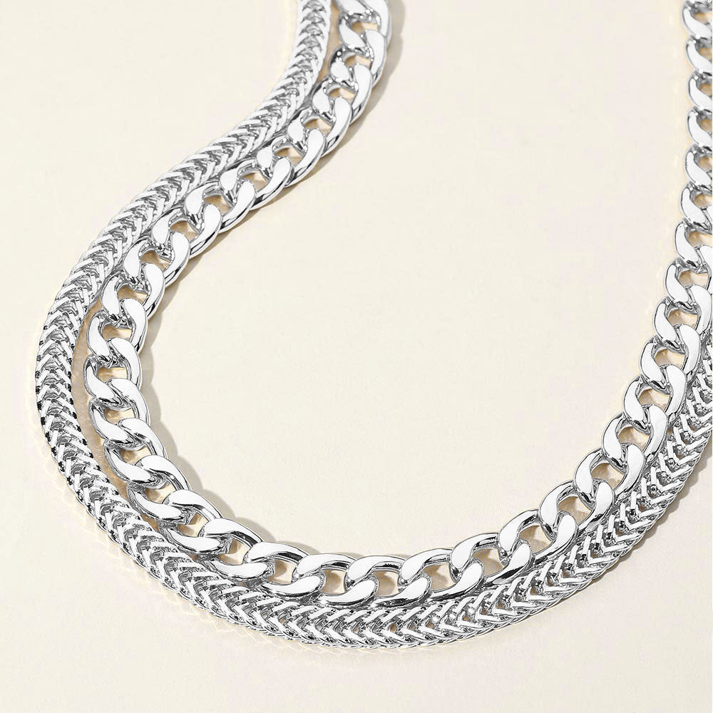 Chunky Double Layered Chain Necklace