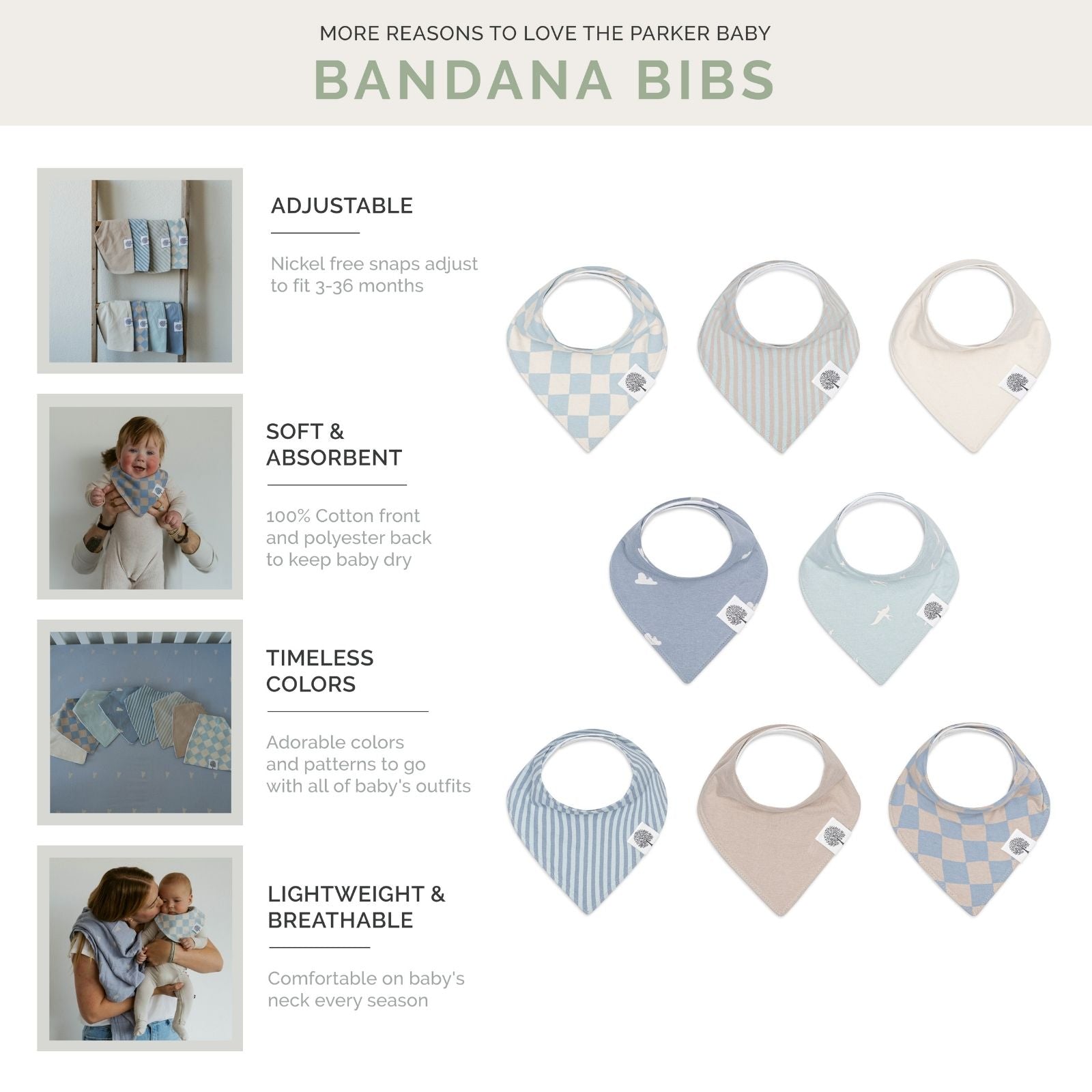 Cloud Bandana Bib Set (8 pack) - PhishStones Products