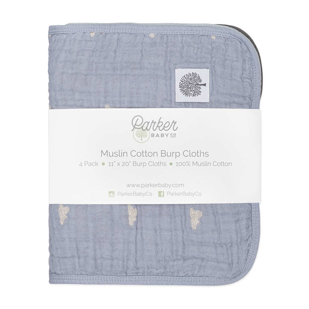 Cloud Set - Muslin Burp Cloths (4 Pack) - PhishStones Products