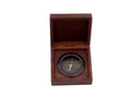 Antique Copper Captains Desk Compass with Rosewood Box 4""