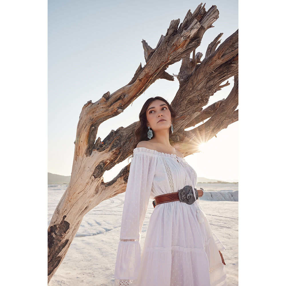 Coco - Bean Hand - Tooled Leather Women's Belt - PhishStones Products