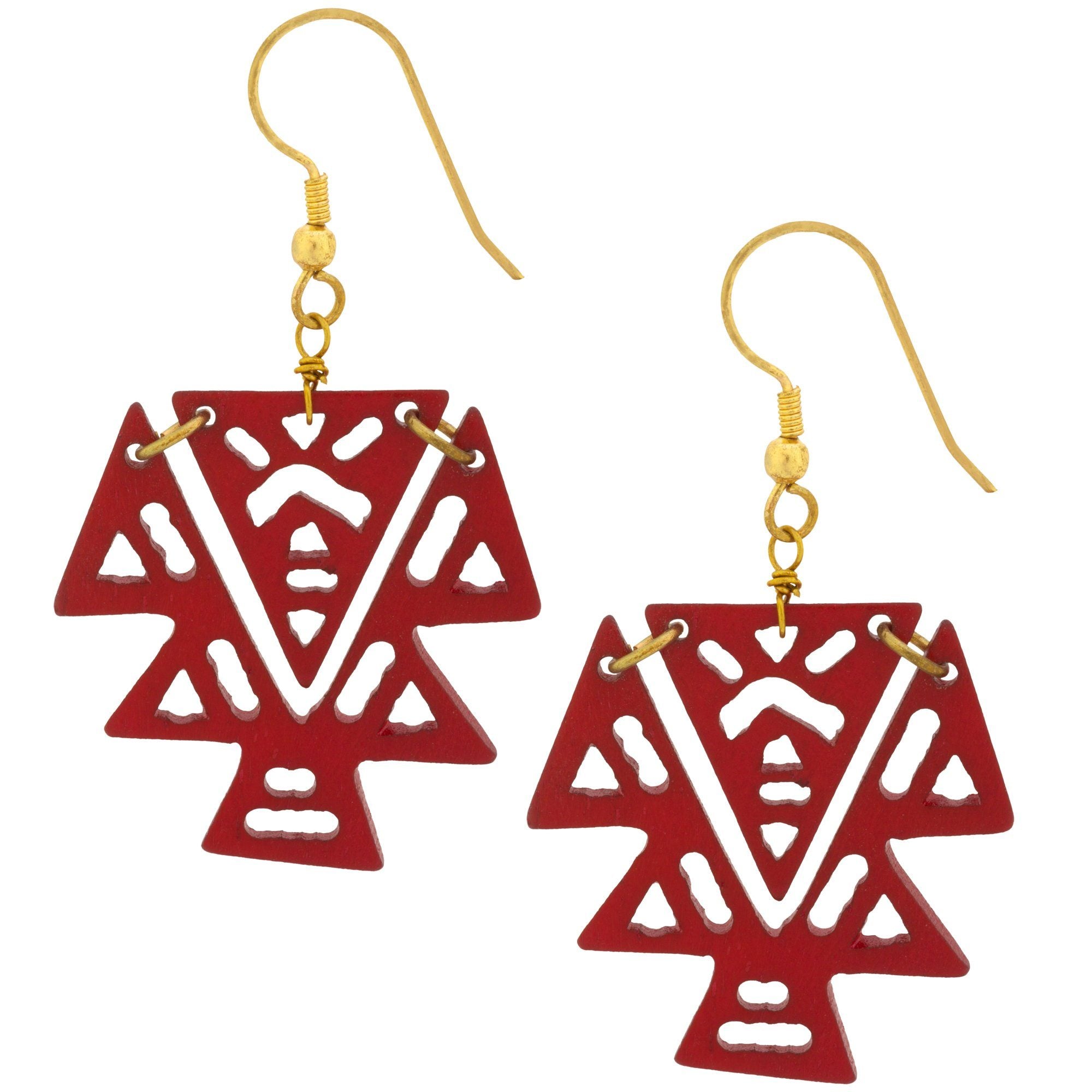 GreaterGood Mata Traders Laser Cut Dyed Bone Earrings from India